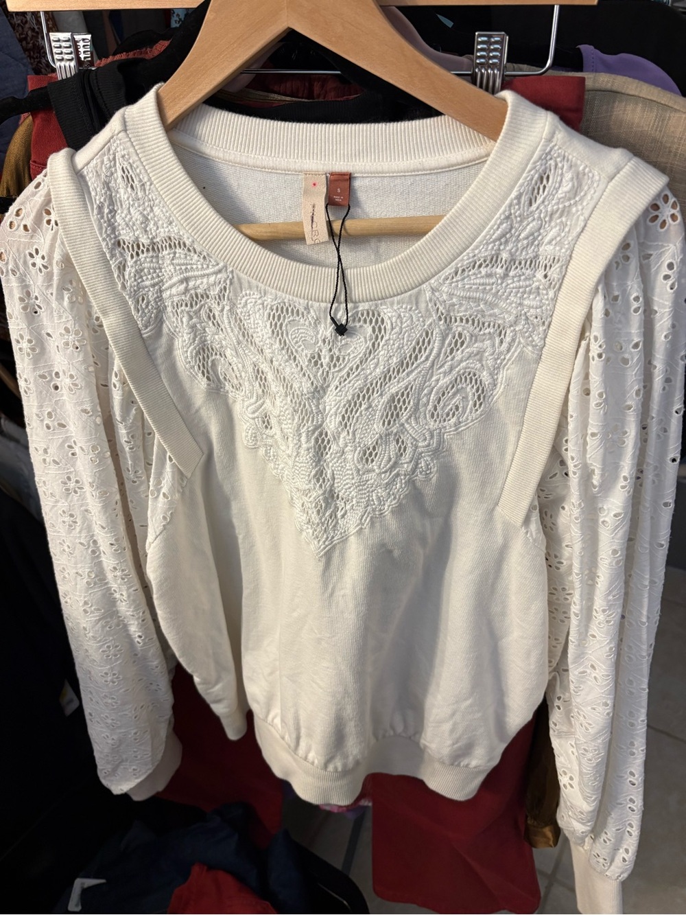 Anthro Pilcro Eyelet Sweatshirt - New - Picture 4 of 5
